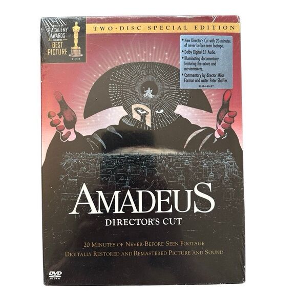 Amadeus Director’s Cut DVD (Two-Disc Special Edition, Sealed w/ Hype Sticker) - Picture 1 of 4
